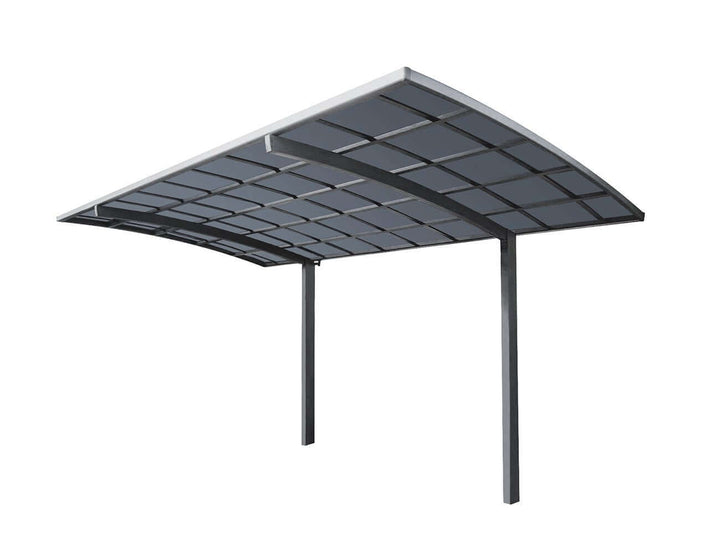 Single Carport-550x 280 x 316cm Frame Colour: Grey Panel Colour: Dark Grey