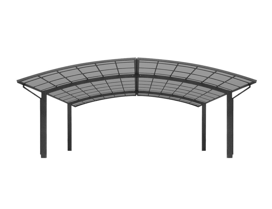 Two Car Double Carport-560x 550 x 316cm Frame Colour: Grey Panel Colour: Dark Grey