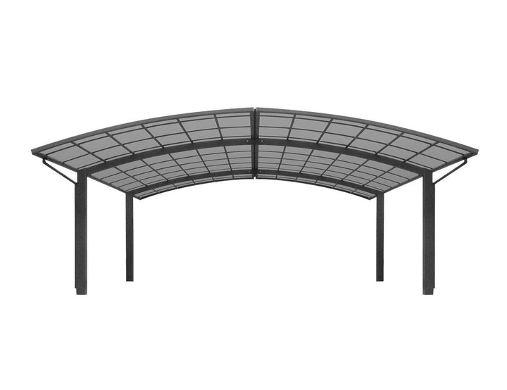 Two Car Double Carport-560x 550 x 316cm Frame Colour: Grey Panel Colour: Dark Grey