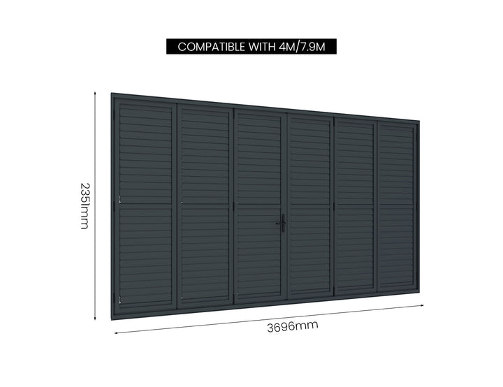 Caribbean Freestanding Pergola Bifold Shutter Wall Size: 2.5m Color: Black