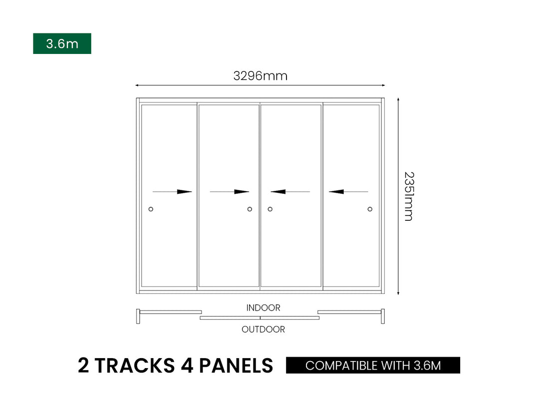 Caribbean Freestanding Pergola Frameless Glass Sliding Door