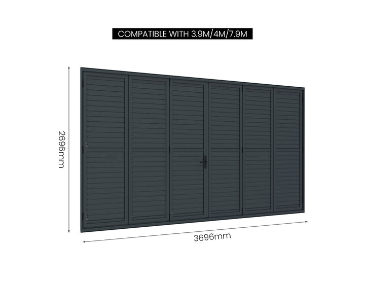 Caribbean Wall Mounted Pergola Bifold Shutter Wall Size: 2.5m Color: Black