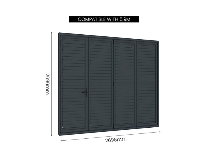 Caribbean Wall Mounted Pergola Bifold Shutter Wall Size: 2.5m Color: Black
