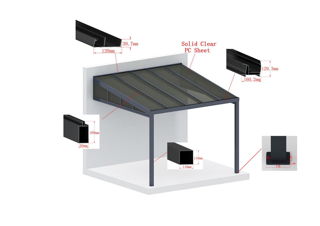 Coastal Patio Cover Collection Size: 3 x 3m Colour: White
