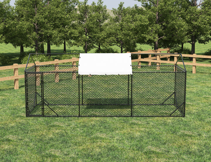 Outdoor Dog Run With One Cover - 196x582x230cm