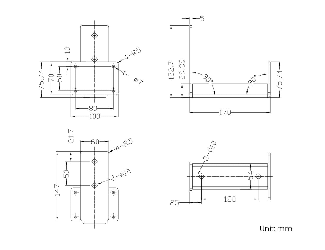 Fascia Wall Mounted Pergola Bracket Color: Black