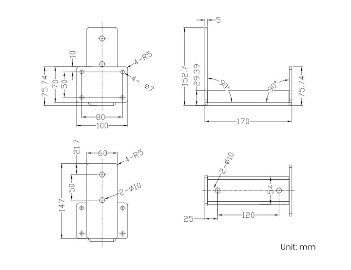 Fascia Wall Mounted Pergola Bracket Color: Black