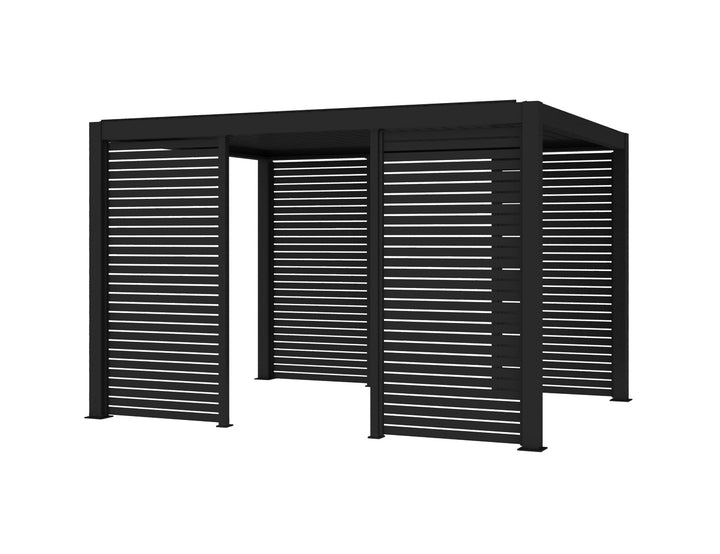 Baltic Freestanding Pergola Slatted Privacy Wall Size: 0.849m Colour: Black