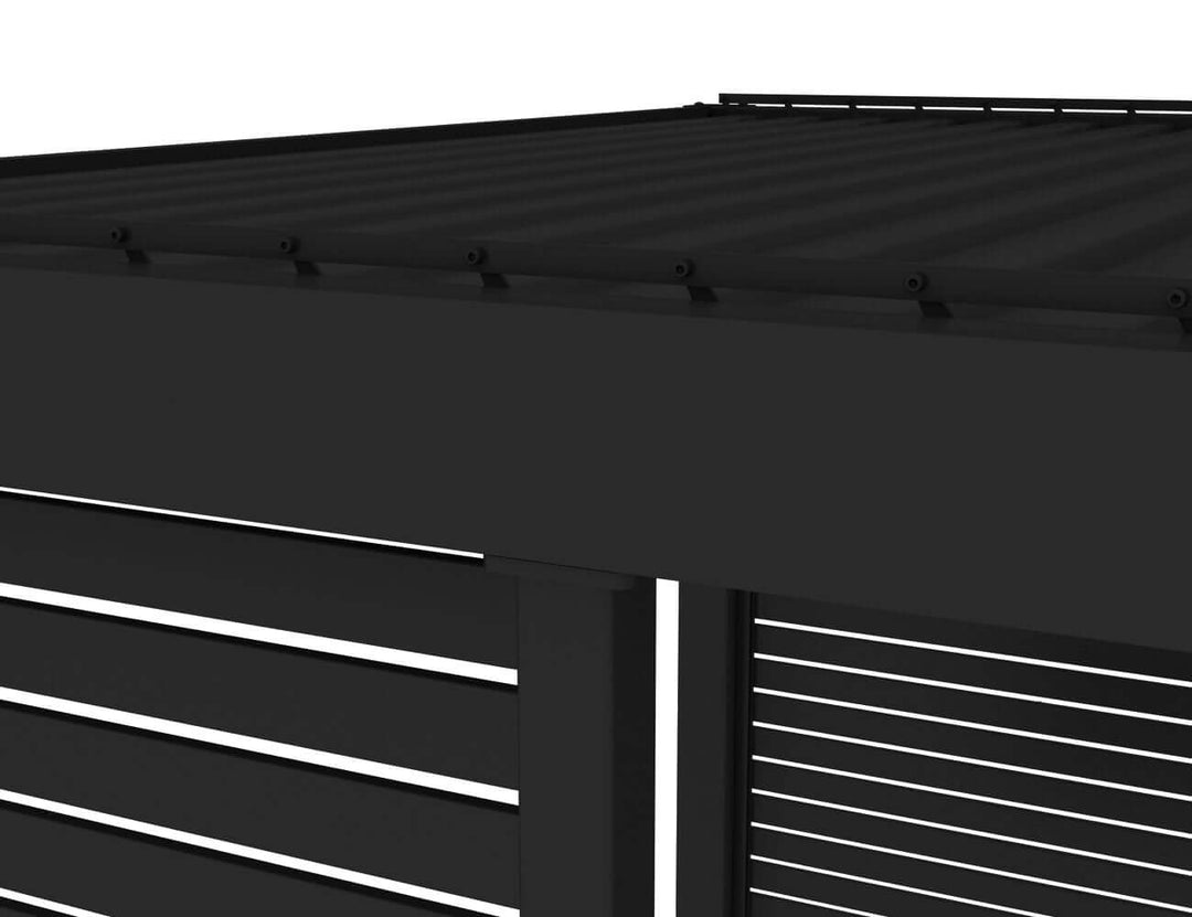 Atlantic & Caribbean Freestanding & Caspian Series Pergola Slatted Privacy Wall Size: 1.116m Colour: Black