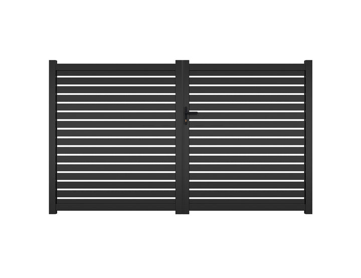 Lincoln Aluminium Privacy Slat Gate Colour: Black Size: 3 x 1.8m