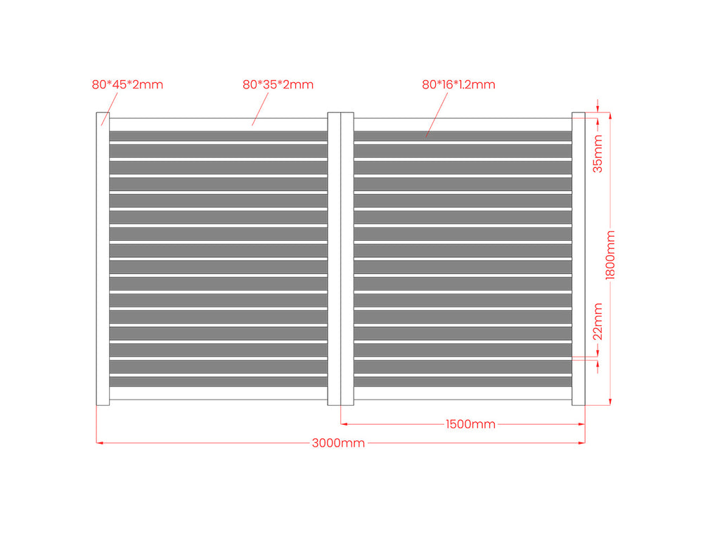 Lincoln Aluminium Privacy Slat Gate Colour: Black Size: 3 x 1.8m