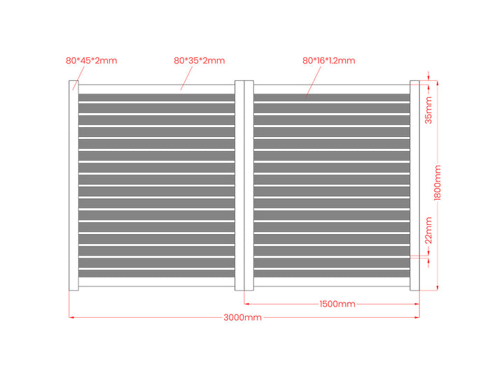 Lincoln Aluminium Privacy Slat Gate Colour: Black Size: 3 x 1.8m