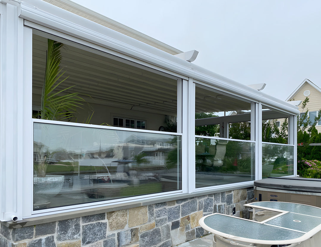 Mediterranean Motorised Vertical Lift Window Size: 2.7m Color: White