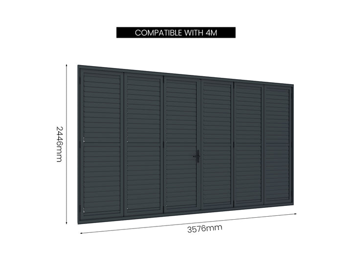 Pacific Bifold Freestanding Pergola Shutter Wall Size: 4m Color: Black