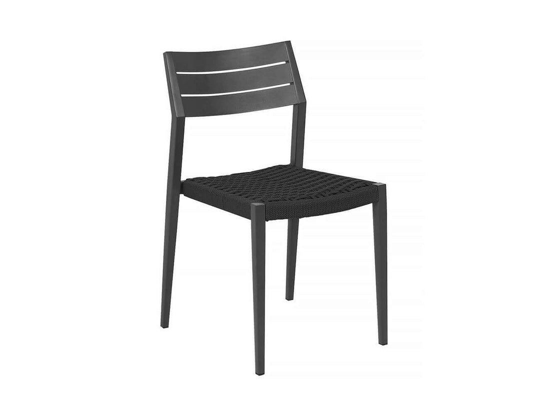 Passerine 2.0 Aluminium and Rope Outdoor Dining Chair Color: Dark Grey