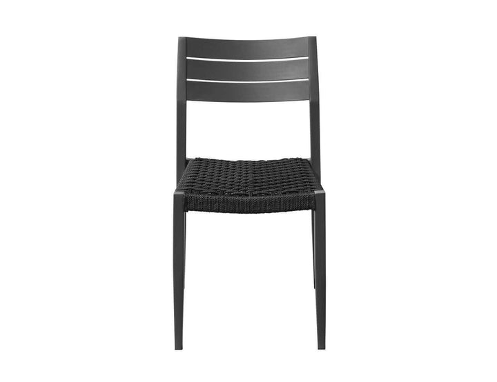 Passerine 2.0 Aluminium and Rope Outdoor Dining Chair Color: Dark Grey