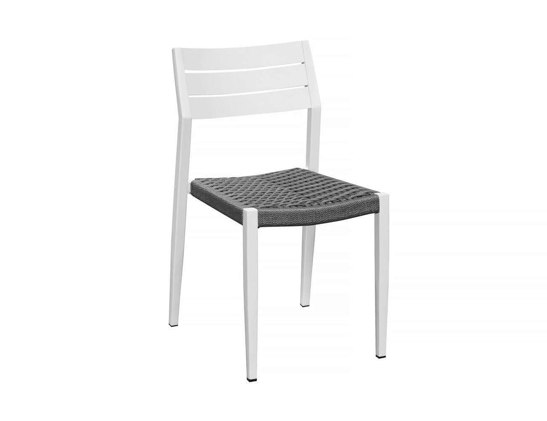 Passerine 2.0 Aluminium and Rope Outdoor Dining Chair Color: White