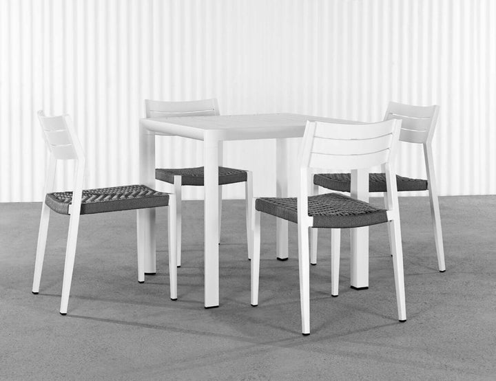 Passerine 2.0 Aluminium and Rope Outdoor Dining Chair Color: White