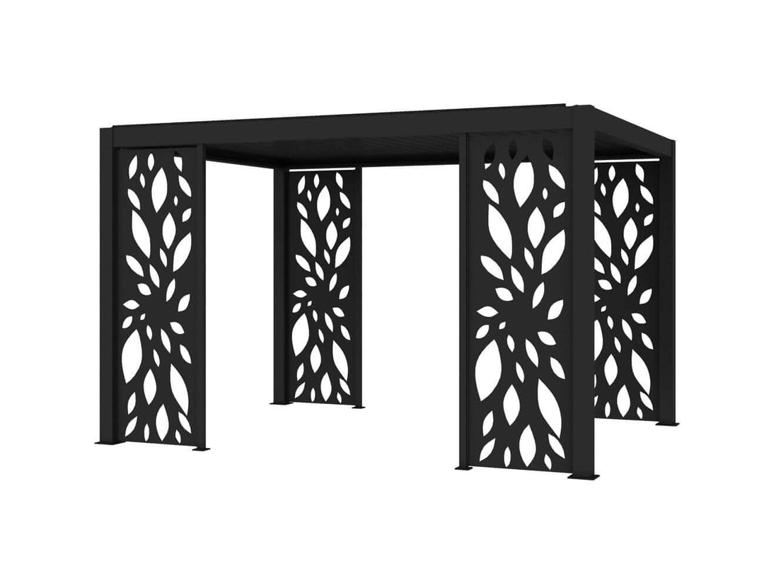 Baltic Freestanding Pergola Patterned Privacy Panel Size: 0.740m Colour: Black