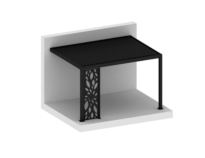 Baltic Wall Mounted Pergola Patterned Privacy Panel Size: 0.740m Colour: Black