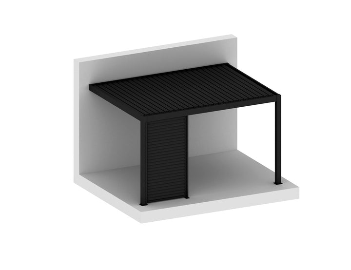 Baltic Wall Mounted Pergola Shutter Wall Size: 0.74m Colour: Black
