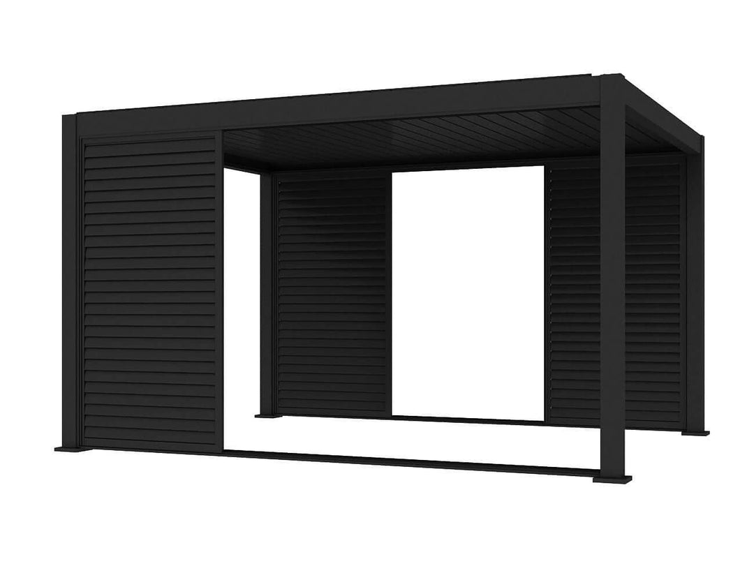 Shutter Sliding Door for Baltic Freestanding Pergola Size: 1.756m Colour: Black