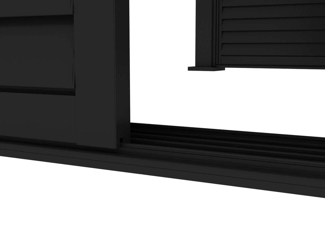 Shutter Sliding Door for Baltic Freestanding Pergola Size: 1.756m Colour: Black