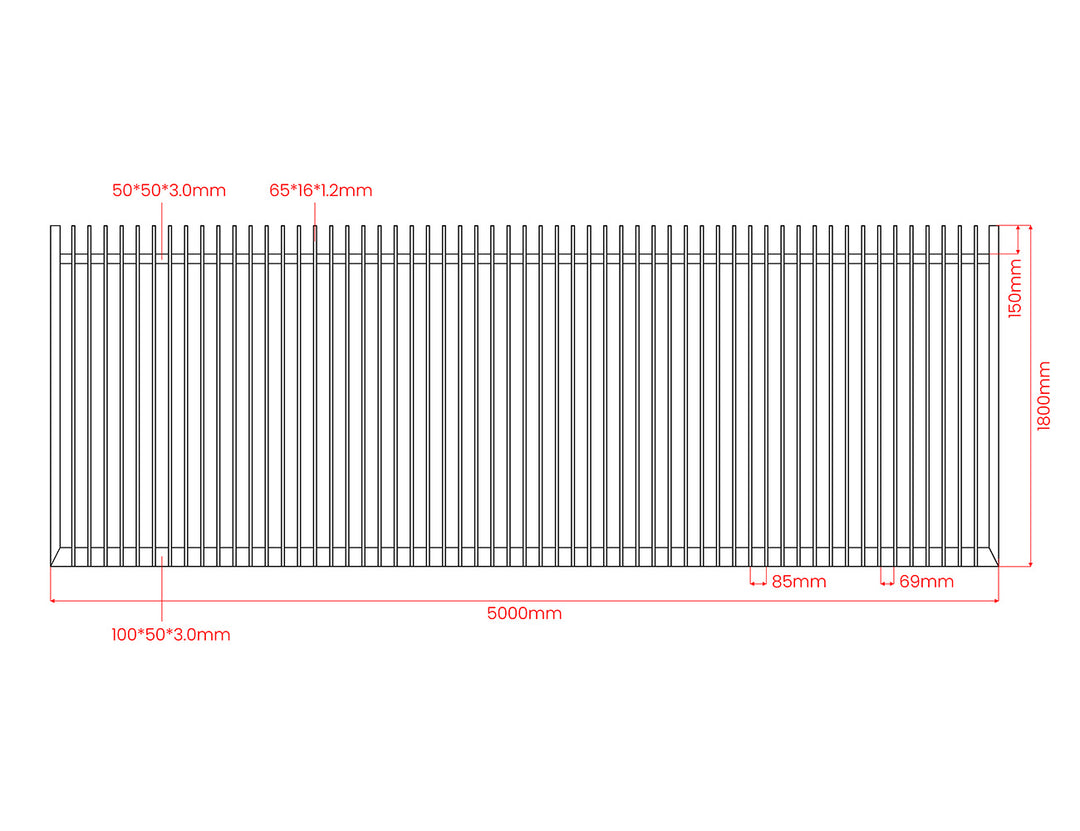 Roosevelt Motorised Sliding Gate Colour: Black Size: 5 x 1.2m