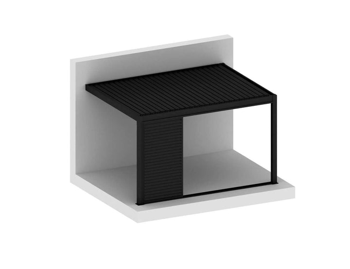 Shutter Sliding Door for Baltic Wall Mounted Pergola Size: 1.756m Colour: Black