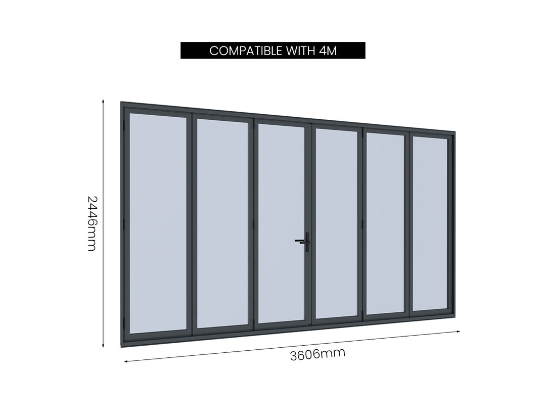 Tasman Freestanding Pergola Bifold Glass Door Size: 3m Color: Black
