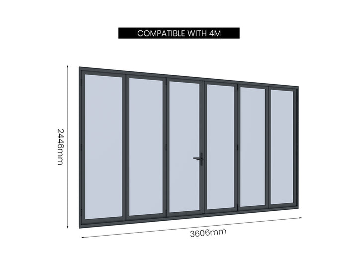 Tasman Freestanding Pergola Bifold Glass Door Size: 3m Color: Black