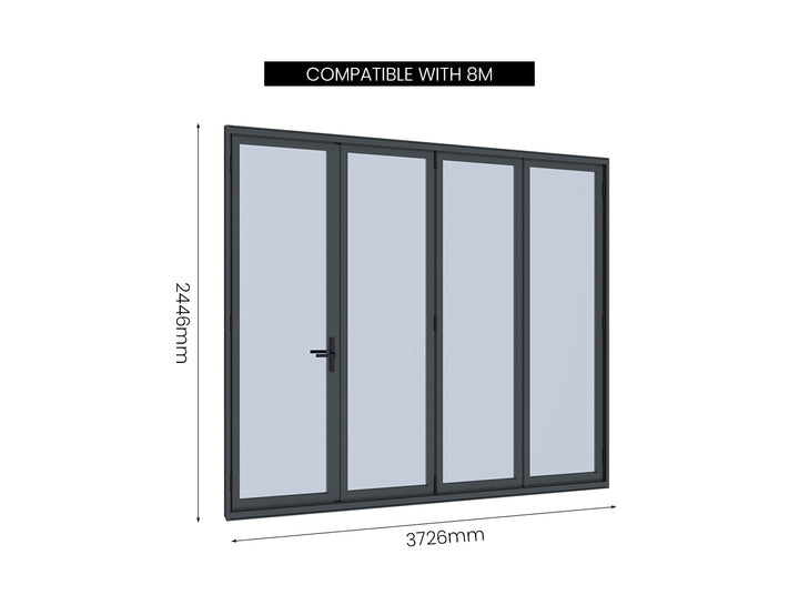 Tasman Freestanding Pergola Bifold Glass Door Size: 3m Color: Black