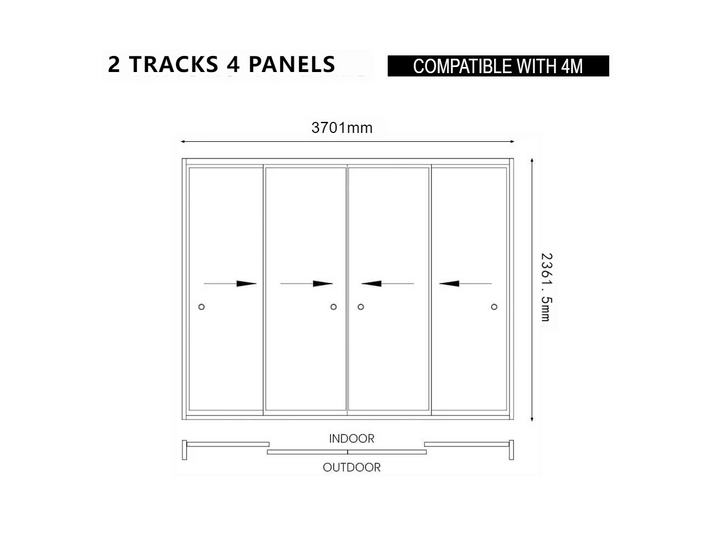 Frame Glass Sliding Door for Waihi & Hahei Pergola Size: 3m Colour: Charcoal
