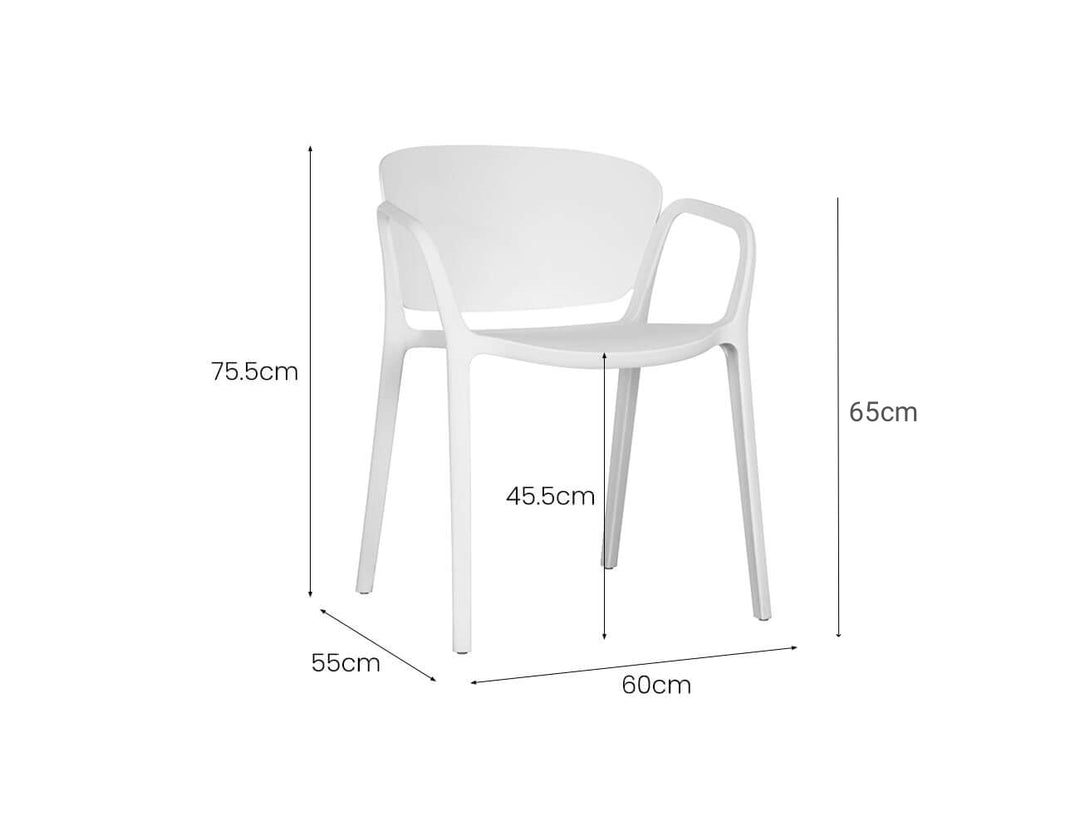 Andi Outdoor Patio Dining Armchair Color: Light Grey