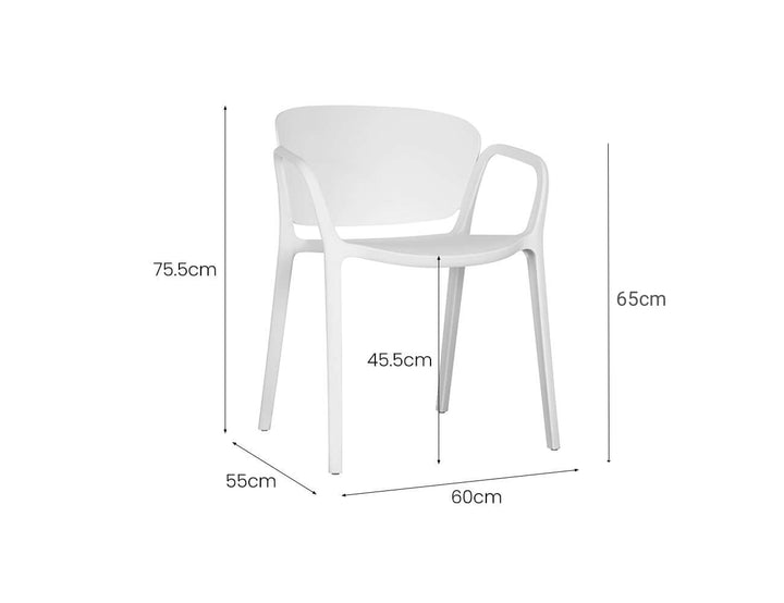 Andi Outdoor Patio Dining Armchair Color: Light Grey