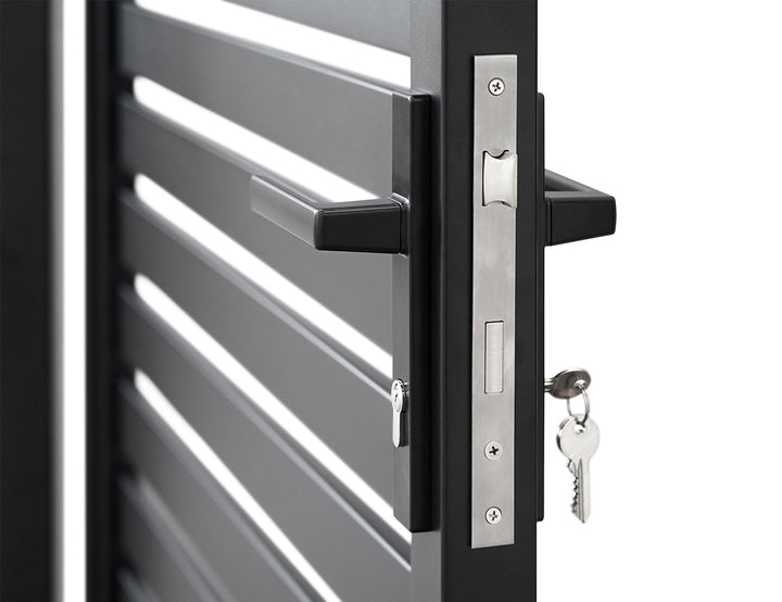 Aluminium Slat Privacy Gate Size: 1 x 1.8m Color: Black