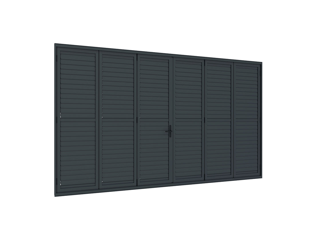 Pacific Bifold Freestanding Pergola Shutter Wall Size: 4m Color: Black
