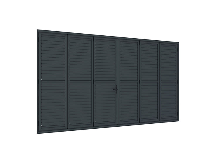 Pacific Bifold Freestanding Pergola Shutter Wall Size: 4m Color: Black