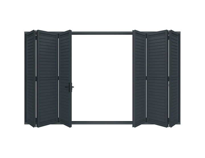 Pacific Bifold Freestanding Pergola Shutter Wall Size: 4m Color: Black