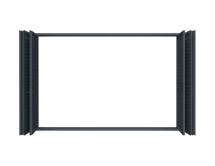 Pacific Bifold Freestanding Pergola Shutter Wall Size: 4m Color: Black