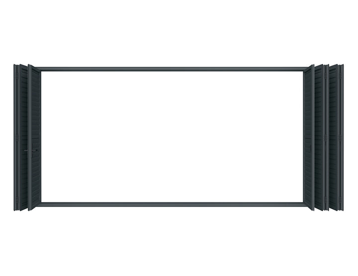 Pacific Bifold Freestanding Pergola Shutter Wall Size: 4m Color: Black