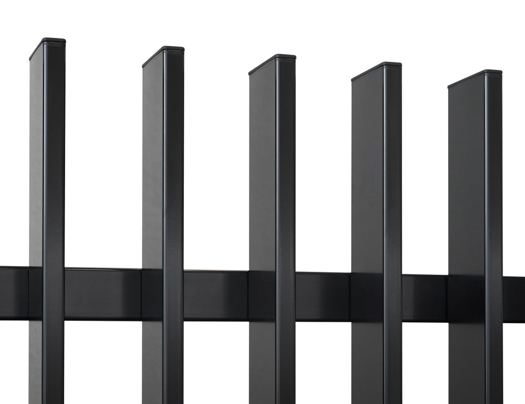 Aluminium Blade Fence Panel - Vertical(DIY) Size: 2.4 x 1.8m Color: Black
