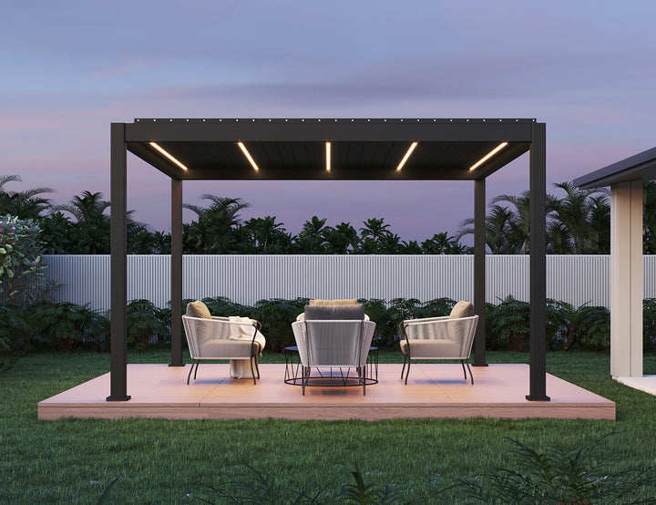 Caribbean Motorised Freestanding  Louvre Roof Aluminium Pergola