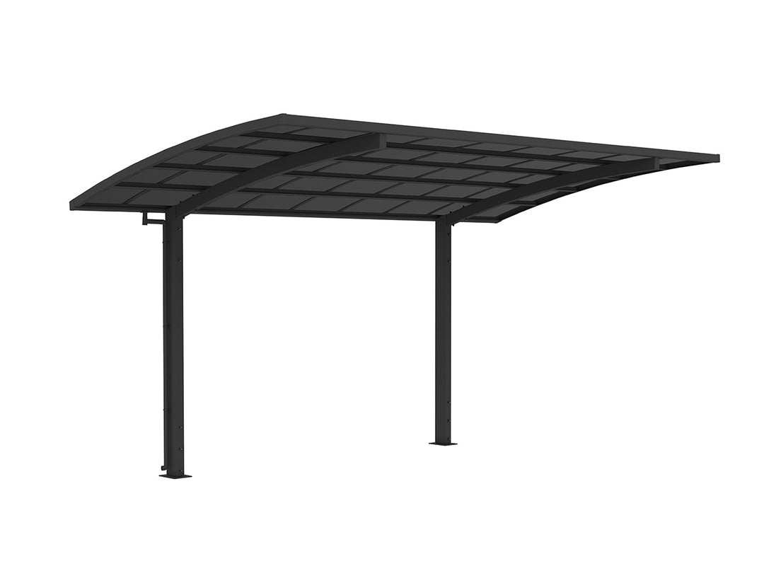 Single Carport-550x 280 x 316cm Frame Colour: Black Panel Colour: Dark Grey