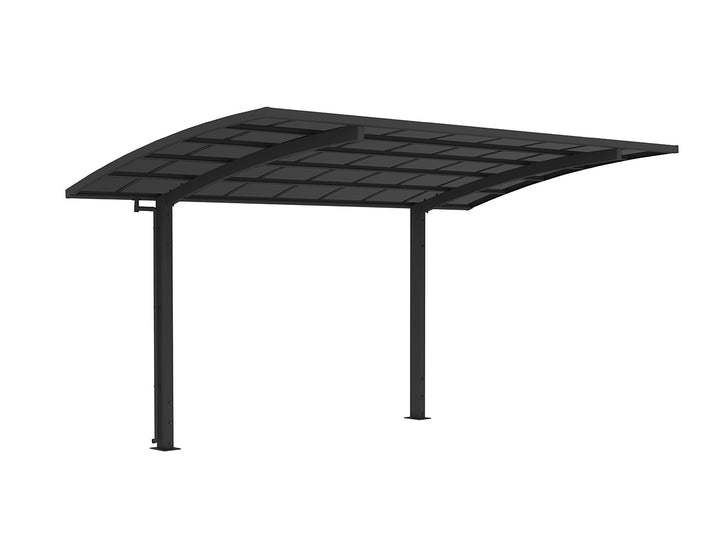 Single Carport-550x 280 x 316cm Frame Colour: Black Panel Colour: Dark Grey