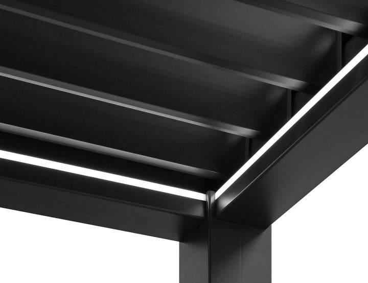 Caspian Manual Freestanding Louvre Roof Size: 3 x 3m Color: Black