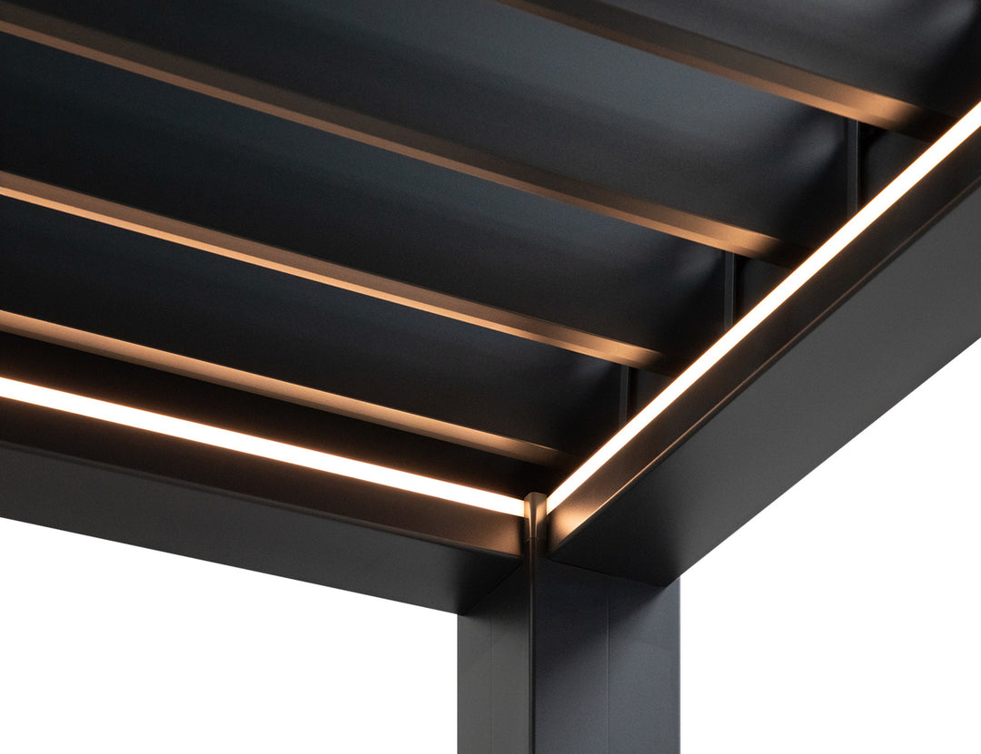 Caspian Manual Freestanding Louvre Roof Size: 3 x 3m Color: Black