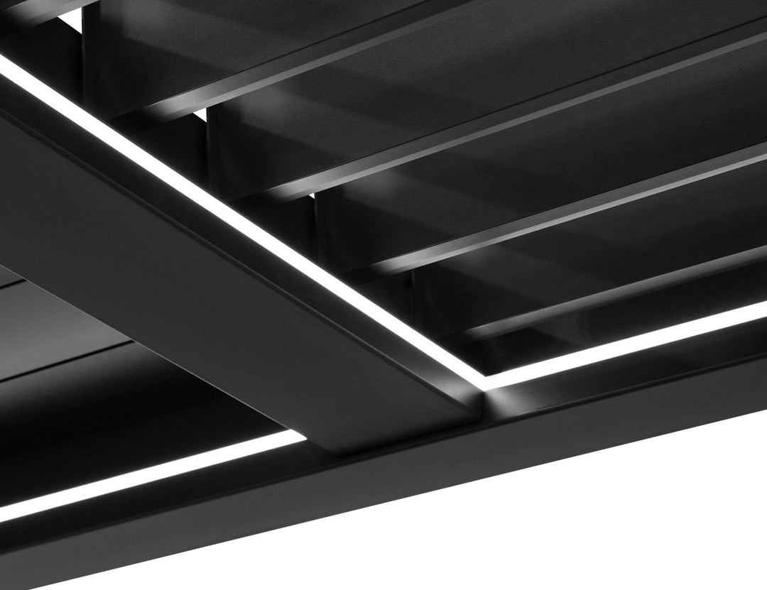 Caspian Manual Freestanding Louvre Roof Size: 3 x 3m Color: Black