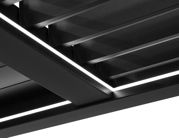 Caspian Manual Freestanding Louvre Roof Size: 3 x 3m Color: Black