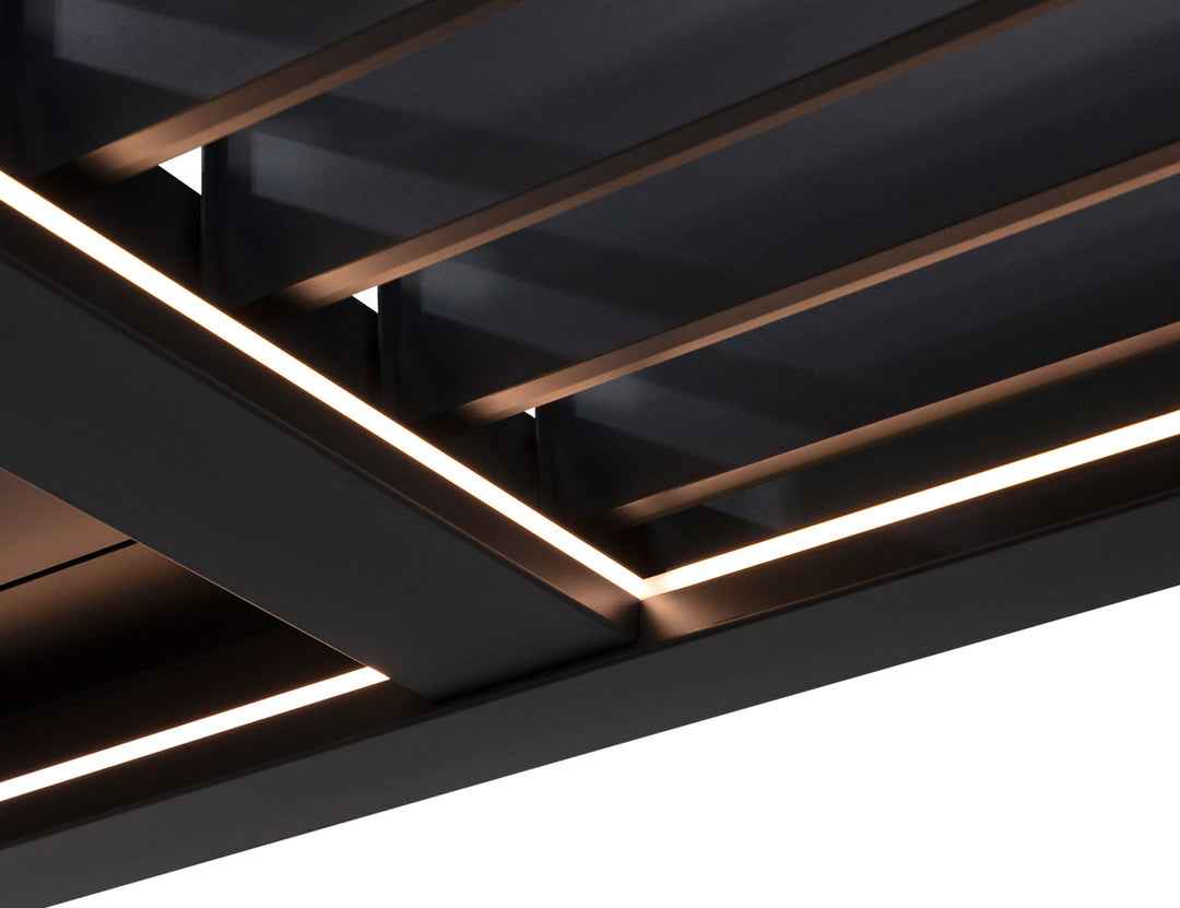 Caspian Manual Freestanding Louvre Roof Size: 3 x 3m Color: Black